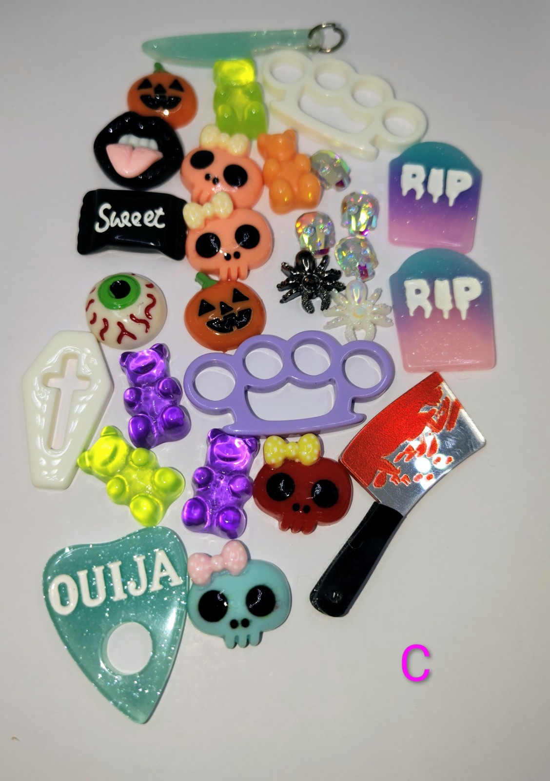 26 Resin Mixed Cartoon Kitty Flat back Halloween Theme DIY Nail Art Charms