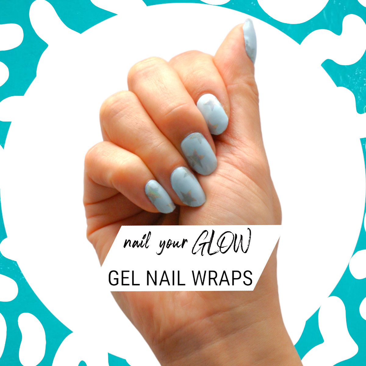 20 Gel Nail Wrap Stickers, Shimmer Sparkly, Semi Cured UV/LED, Nail Art Design
