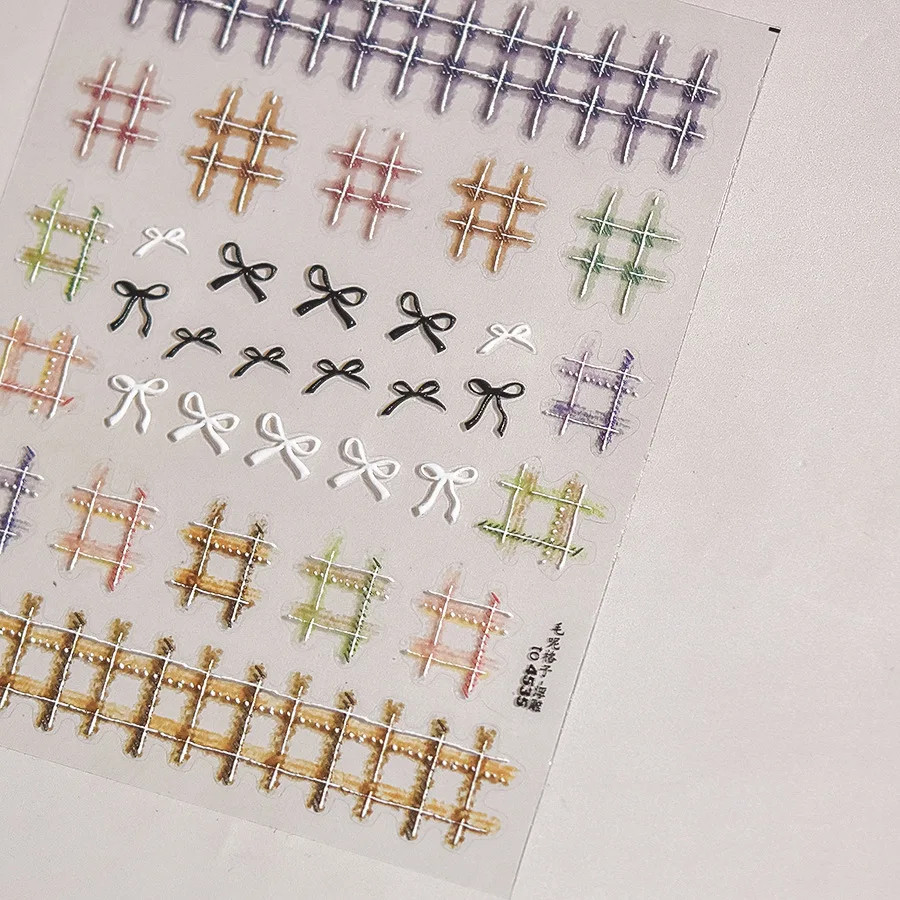 5D Relief Lace Nail Art Stickers 3D Embossed Decals Self Adhesive Manicure DIY