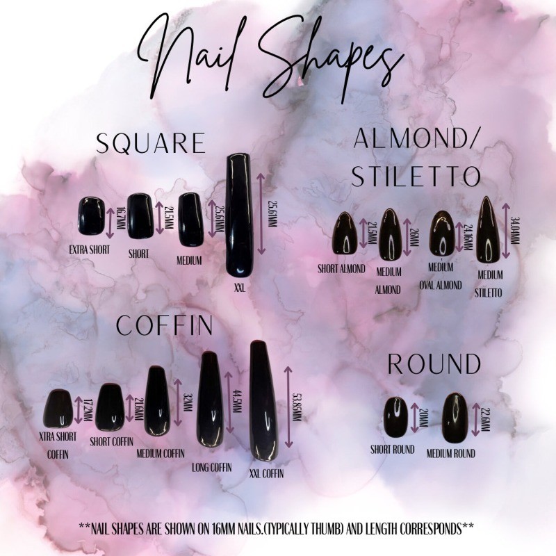 Pink Flame Handmade Press on Nails Black Base Swirl Dark Trendy Gloss Fake Nails
