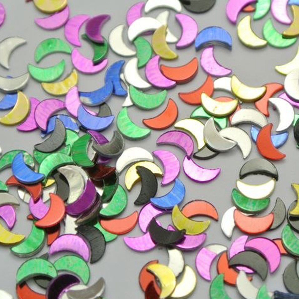 50Gram Mixed Color Metallic Moon Sequins Loose Tiny Tip 5X3mm Nail Art Scrapbook