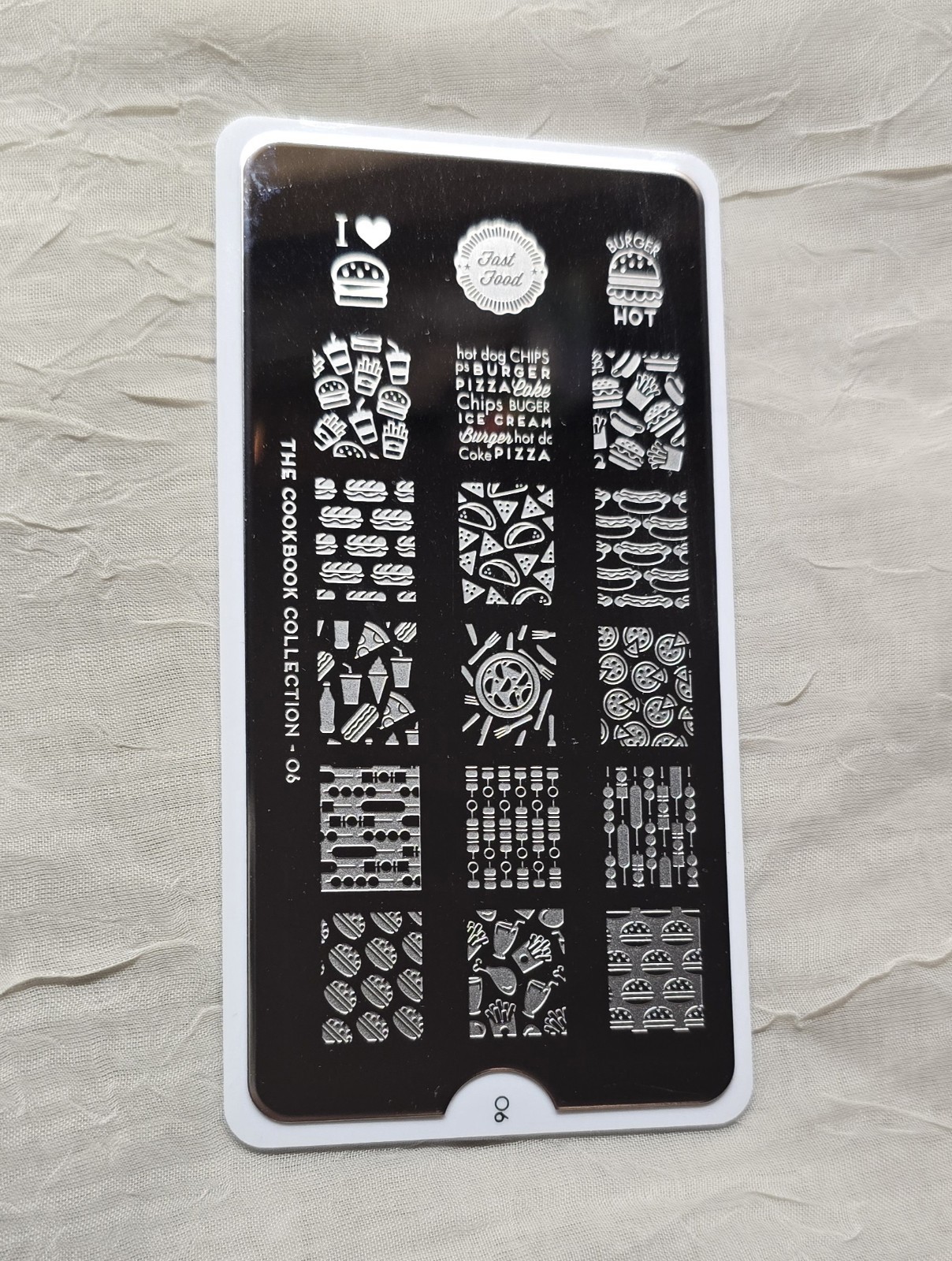 MoYou-London Cookbook Collection 06 Nail Stamping Plate Fast Food Hamburger
