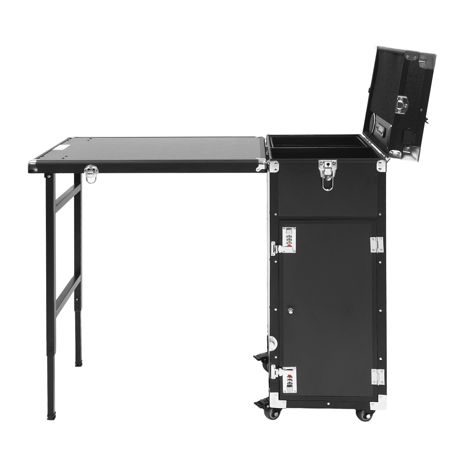 Storage Rolling Manicure Table Nail Desk Travel Train Case Cosmetic Trolley USA