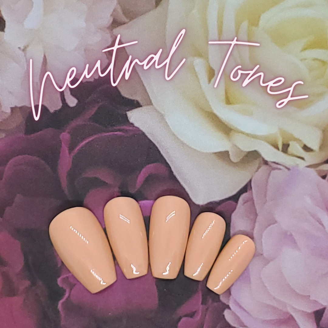 #12 Beige Pink Press On Nails | Handmade | Hard Gel Glue On Nails