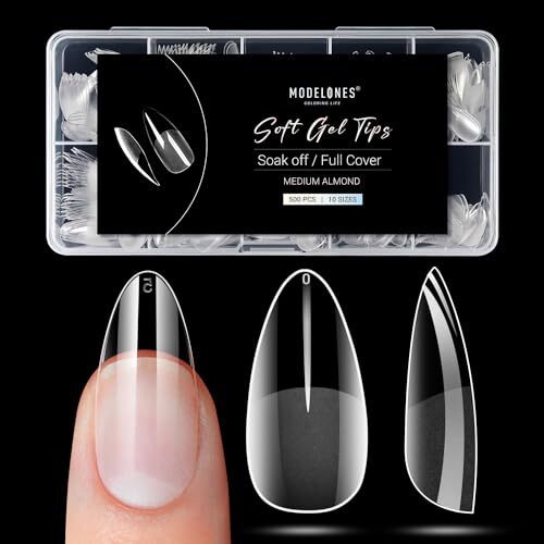 Medium Almond Nail Tips – 500Pcs Pre-shaped Half A1-Medium Almond-Half Matte