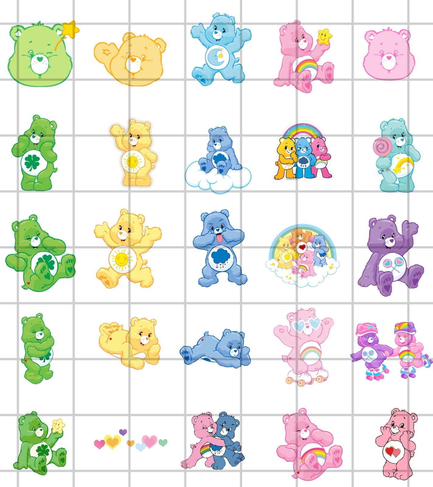 Care Bears Waterslide Finger Nail Decals Instructions Bonus (set of 50) KC