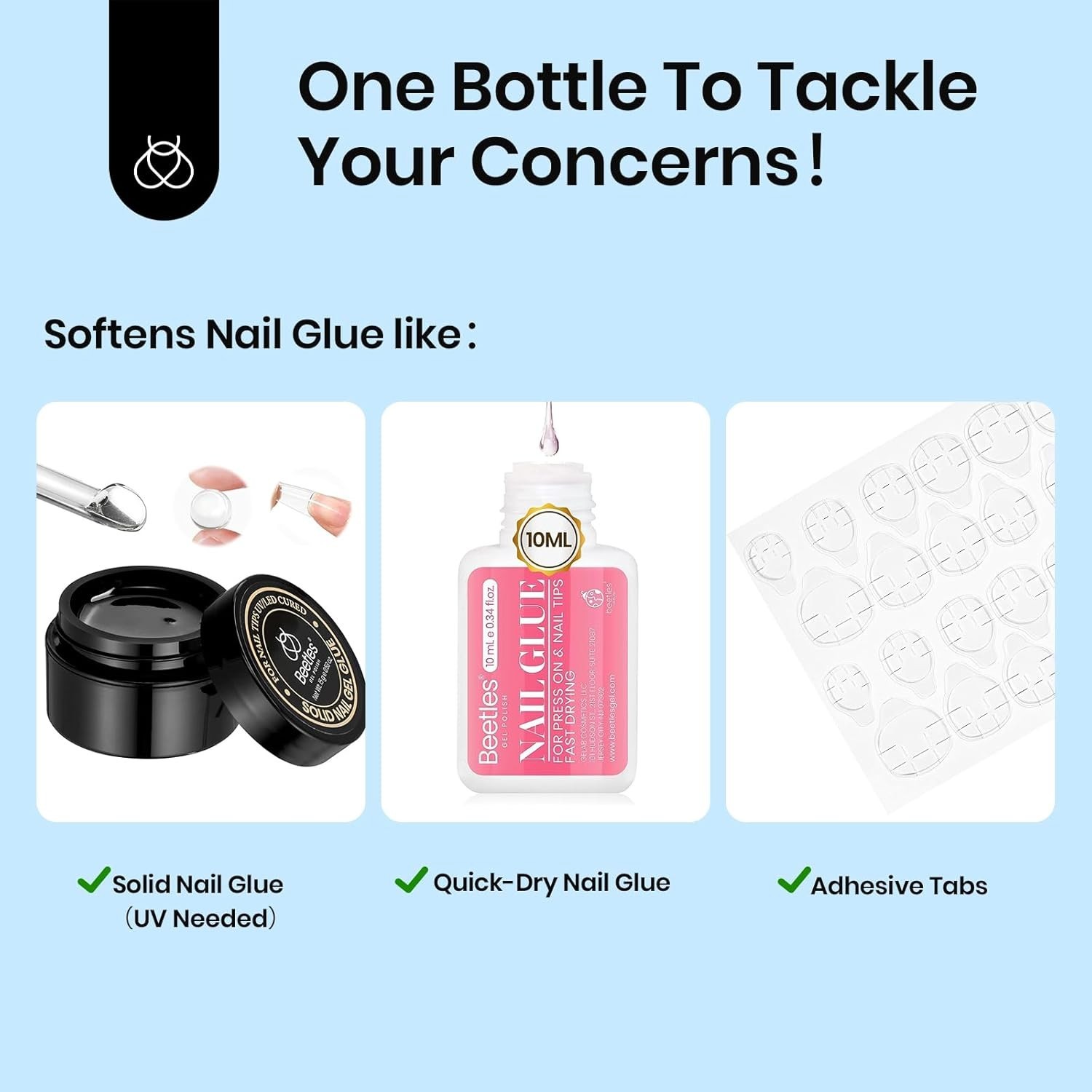Beetles 20ml Non-Acetone Nail Glue Remover with Precision Brush & Cuticle Tool