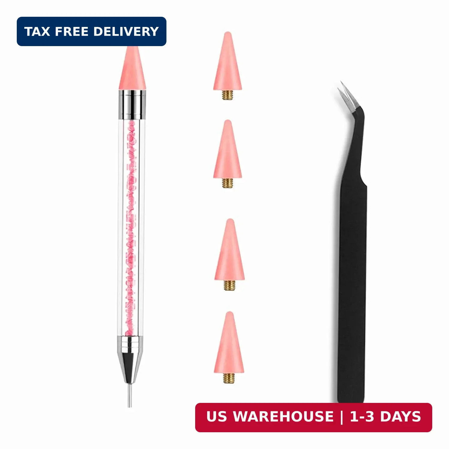 Kaychan1 Rhinestone Applicator Tool – Acrylic Handle Dual-Ended Wax Pen DIY Nail