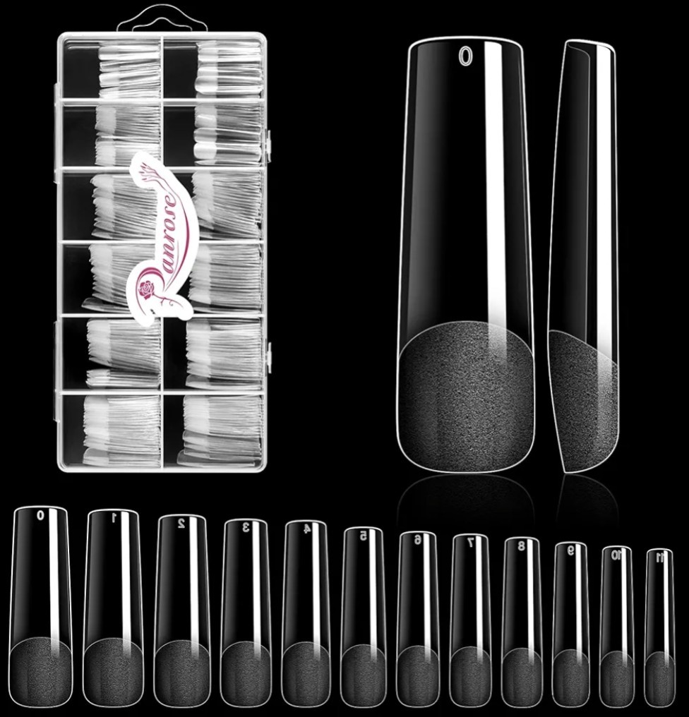 Ranrose Long Straight Nails Tips 240 PCS Full Cover Nail Tips