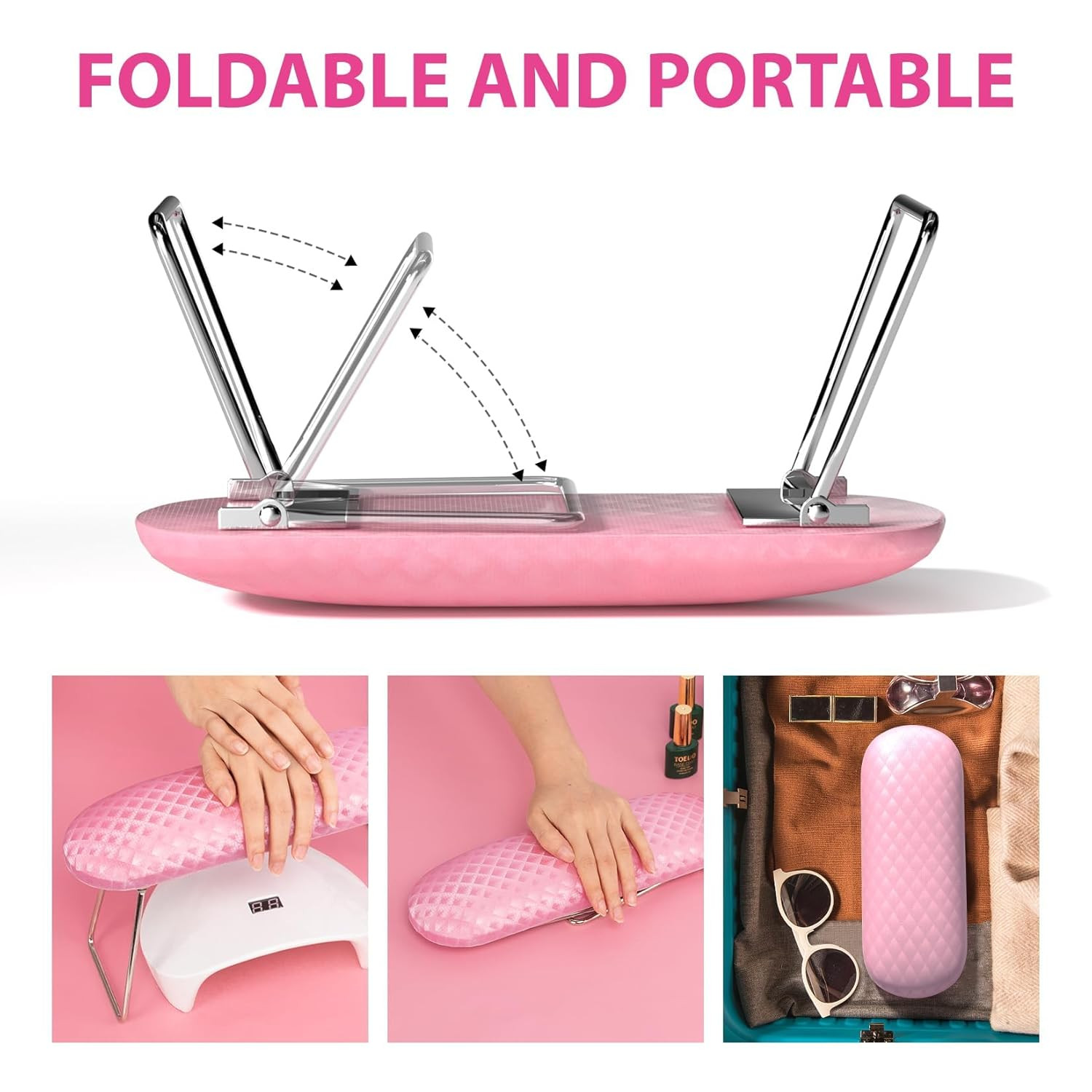 Nail Arm Rest, Microfiber Leather Manicure Hand Pillow Professional Nail Rest Cu