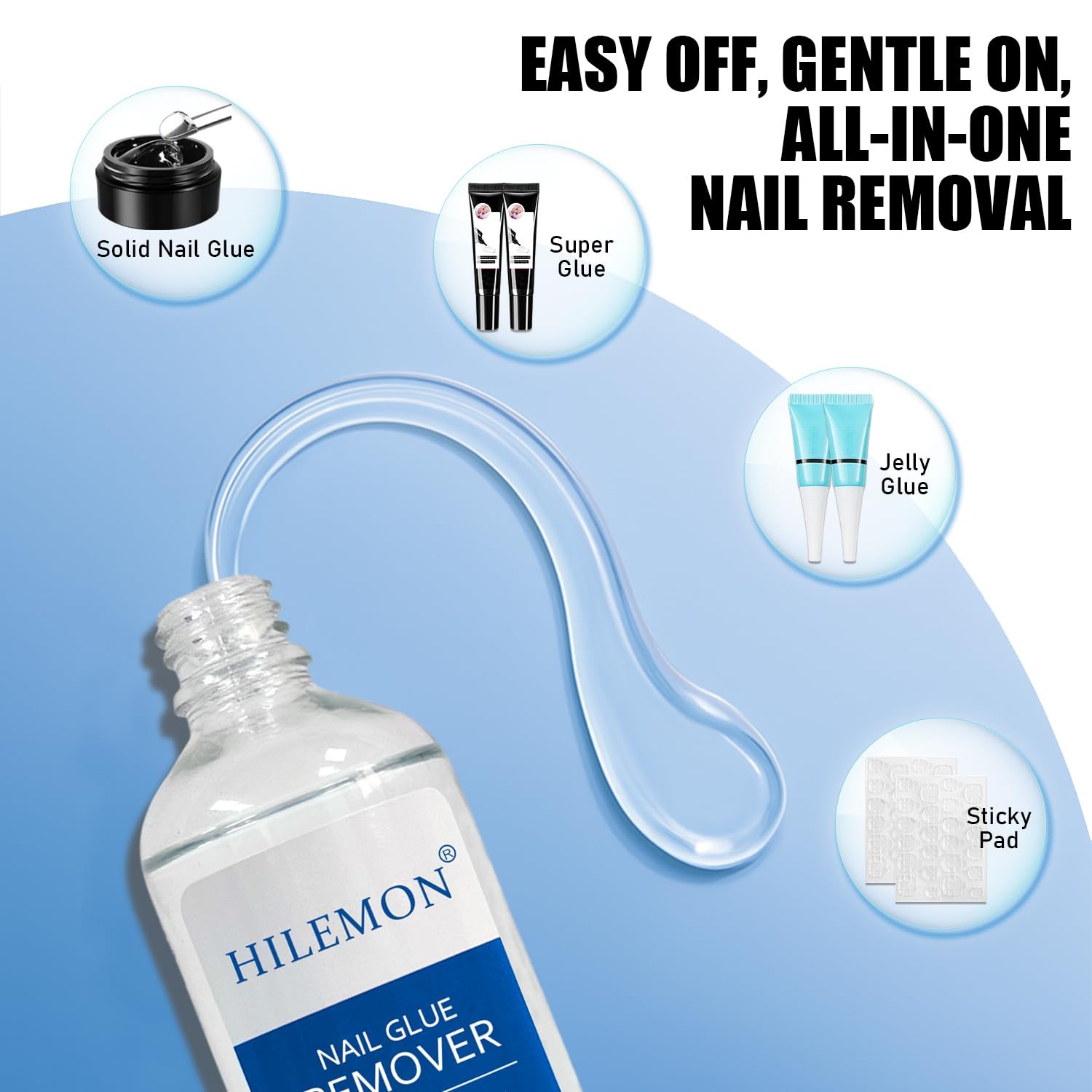 Nail Glue Remover for Press-On Nails, Easy Removal 1 Fl Oz (Pack of 1)