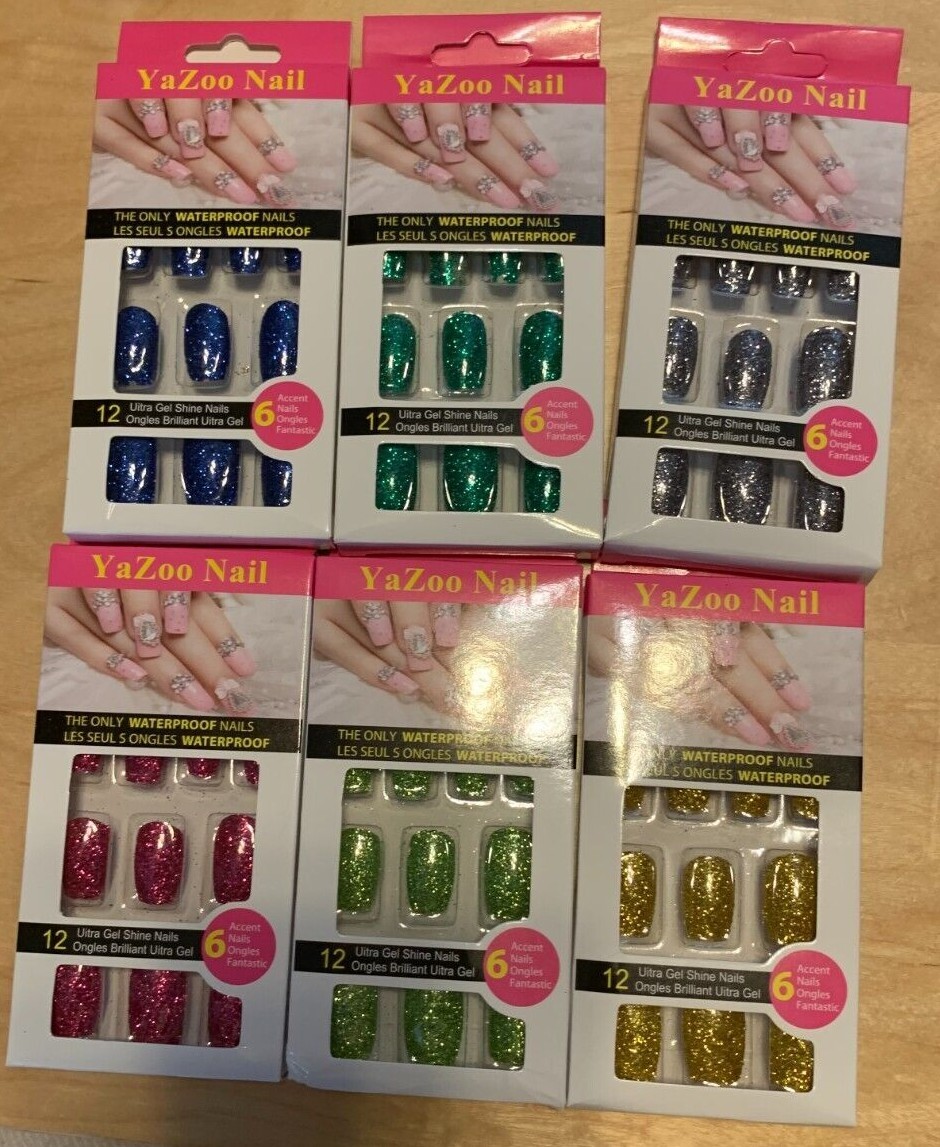 YaZoo Glitter Fashion Nails choose your color 15 options heavy glitter