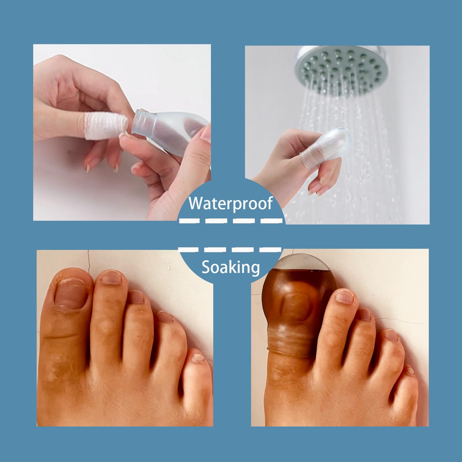 Waterproof Toe Cover & Finger Protectors for Shower and Nail Care | Comfortab…
