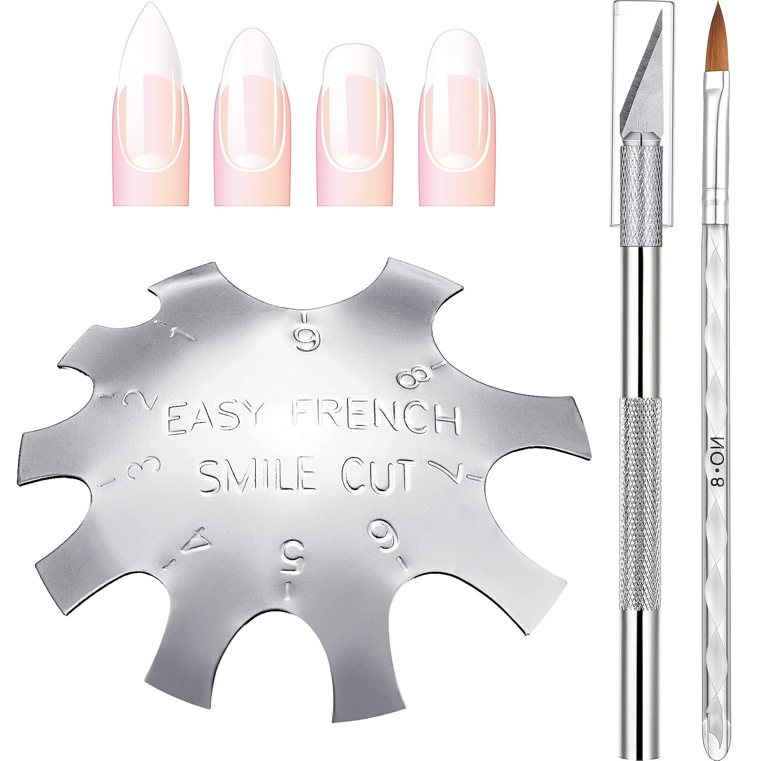 3 Pieces Acrylic Nails Tool Kit Includes French Tip Cutter, Manicure Edge Trimme