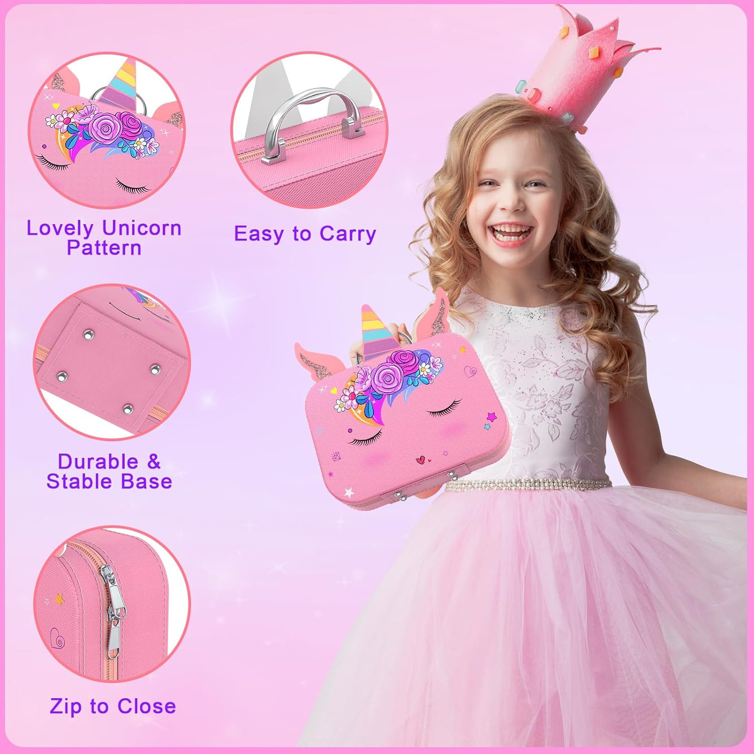 Kids Nail Polish Set for Girls, Non-Toxic Quick Dry Nail Art Salon Kit with Nail