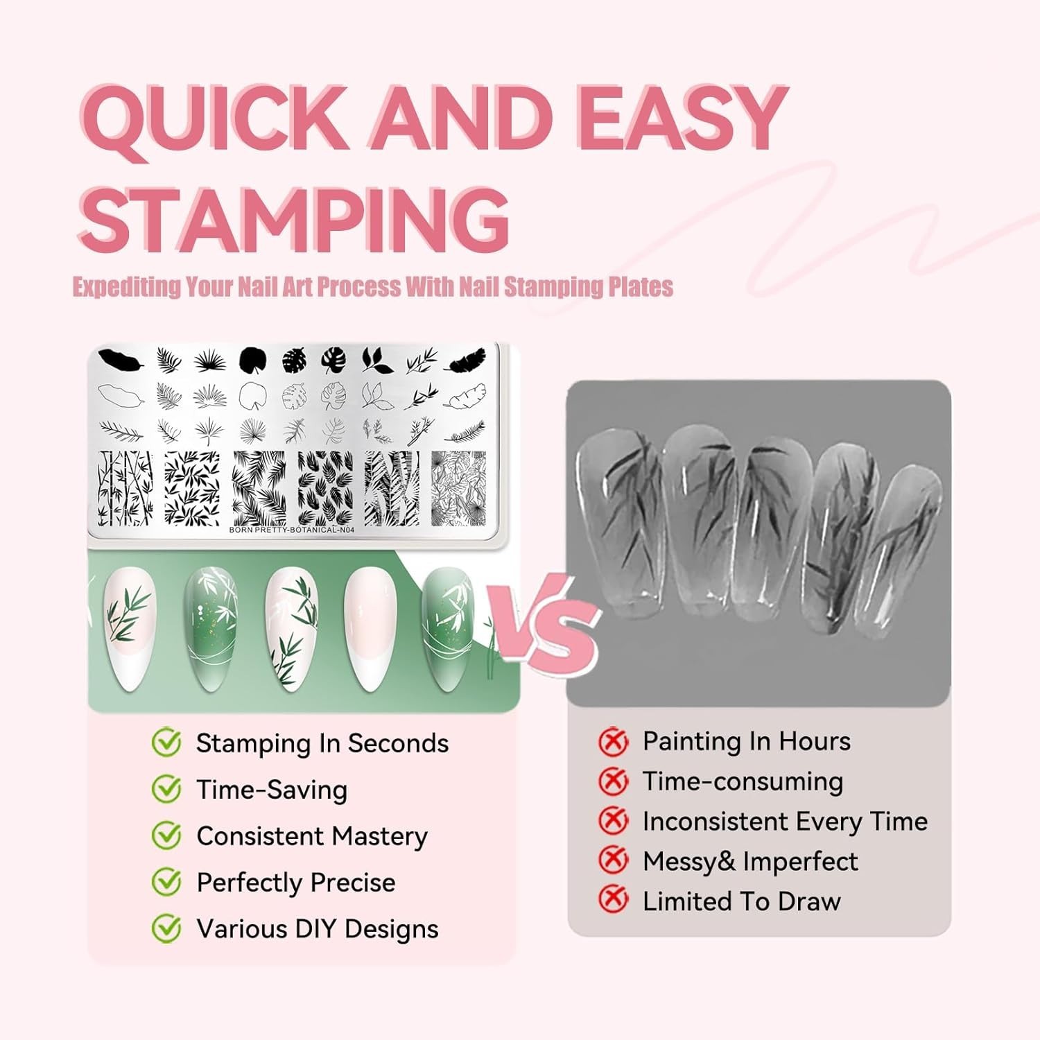 6PCS Nail Stamping Plates Set for Elegant DIY Nail Art – Floral & Geometric