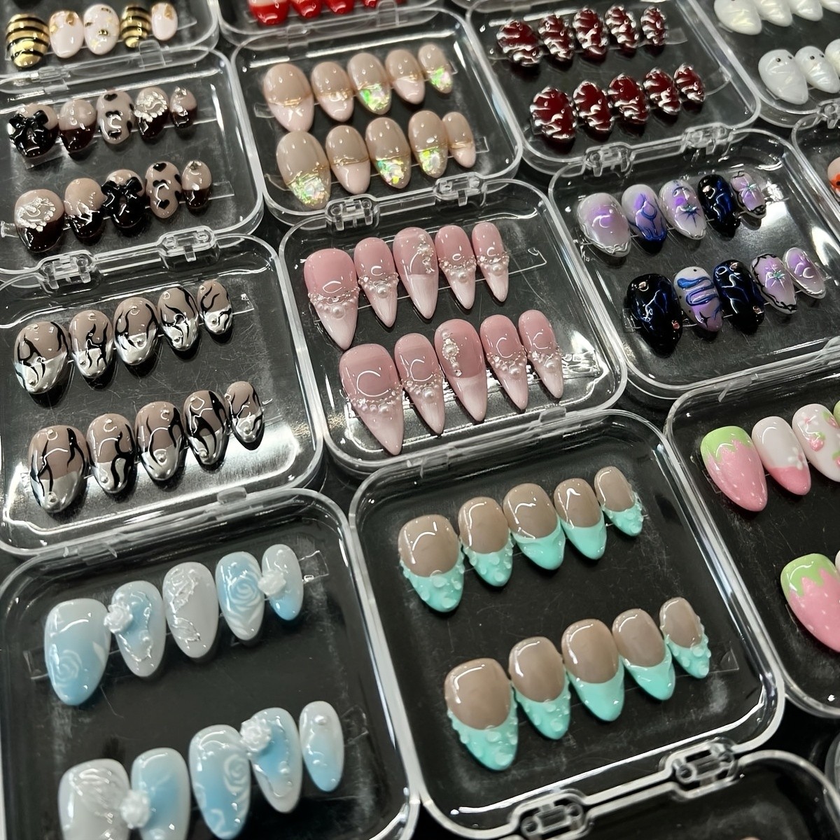 80 Pieces and 8 Sets of Random Nail Patches Suitable for Home Reusable Nail Art