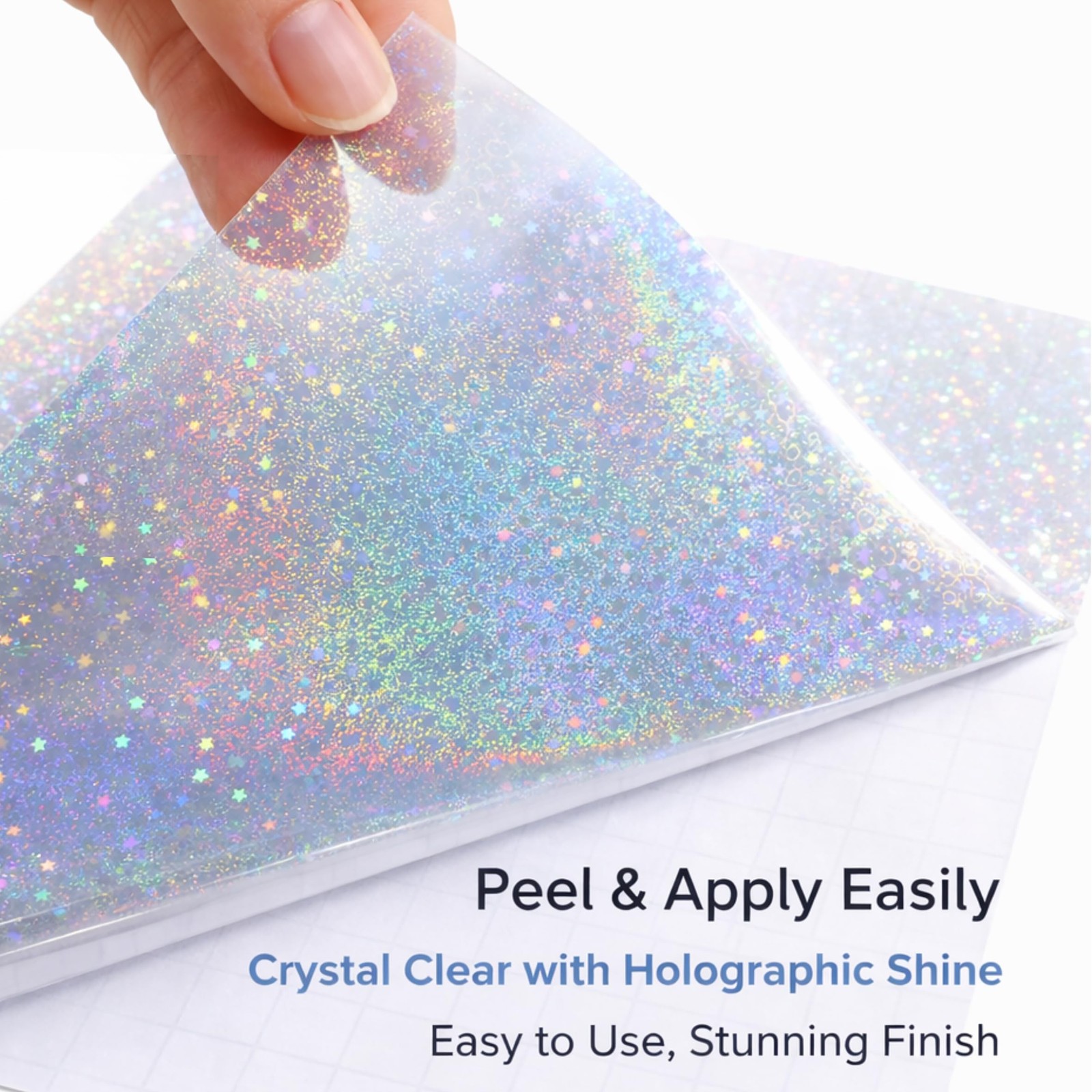 Bleidruck 25 Sheets Sand Stars Holographic Sticker Paper A4 Size Glitter Clea…