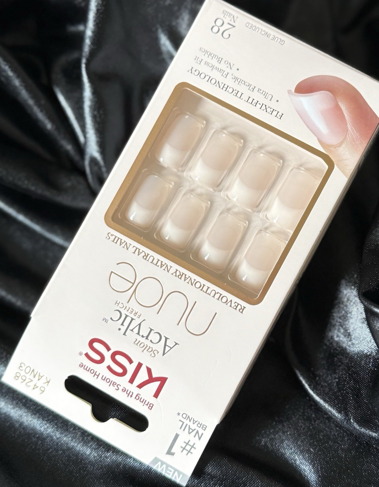 Kiss Press On Nails, Salon Acrylic Nude French~Includes Free Gifts❣️