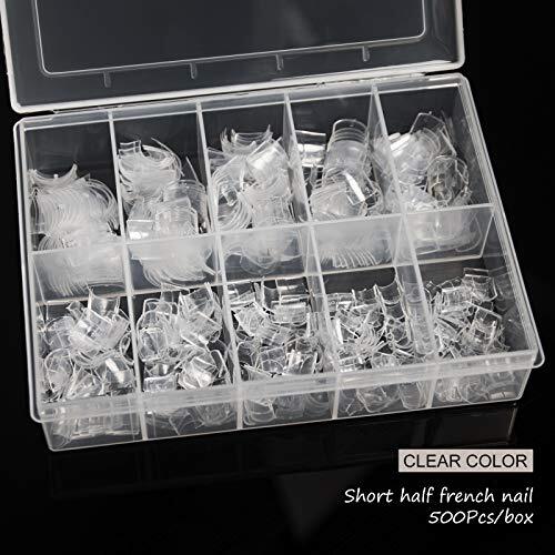 500PCS Short Nail Tips for Acrylic Nails – Clear Lady French Acrylic Style #4