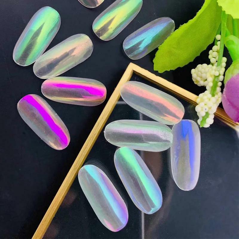 AURORA Transparent Magic Nail Powder Candy Colours Neon CHROME Mirror Mermaid UK