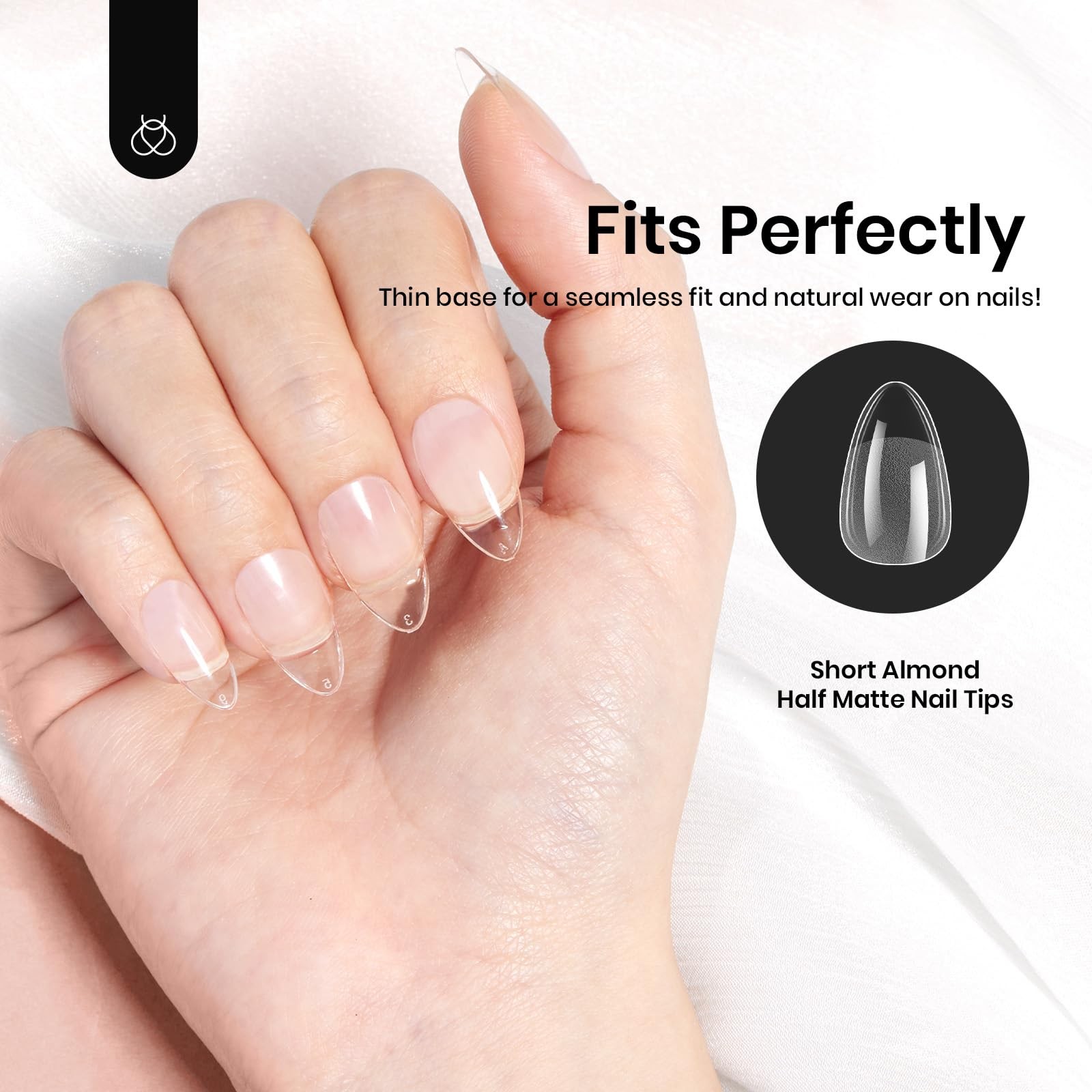 Beetles Gel Nail Tips 576Pcs 1 Count(Pack of 1), 0-Short Almond 576pcs