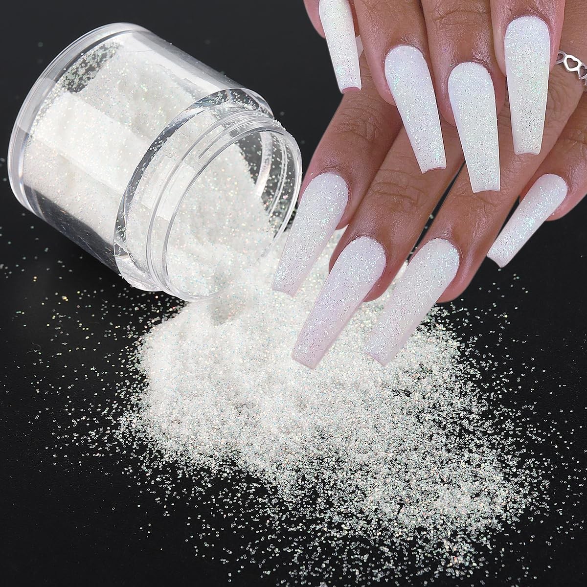 Pixie Crystals for Nails – 6 Bottles Micro Caviar Beads 0.6-2mm Holographic G…