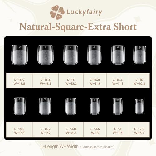 Fake Nails, Soft Gel x Pre-Shaped Acrylic XS Short Square Extra Short Square