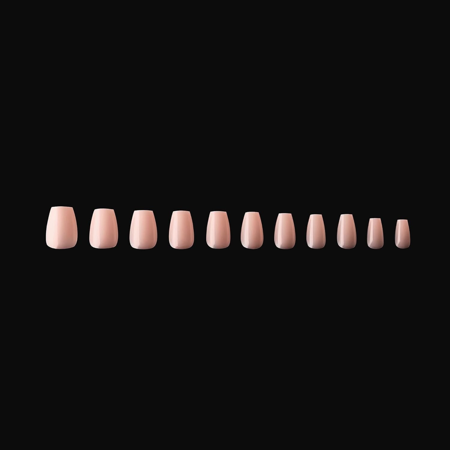 Natural Coffin Extra Short Gel X Nail Tips 150 Count For Chic Nail Art