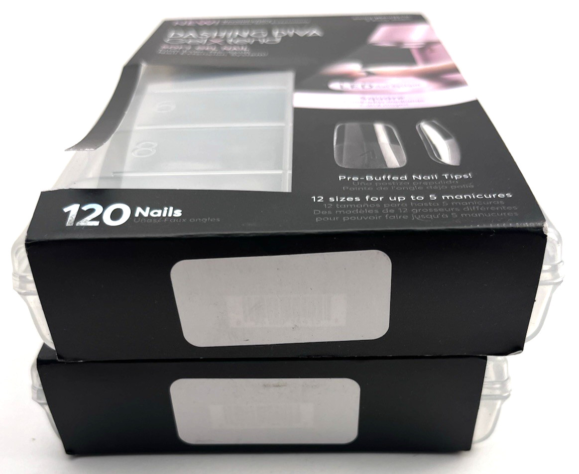 New 2-pk(240Nails) Dashing Diva GelXtend Clear Square Soft Gel Nail Extension