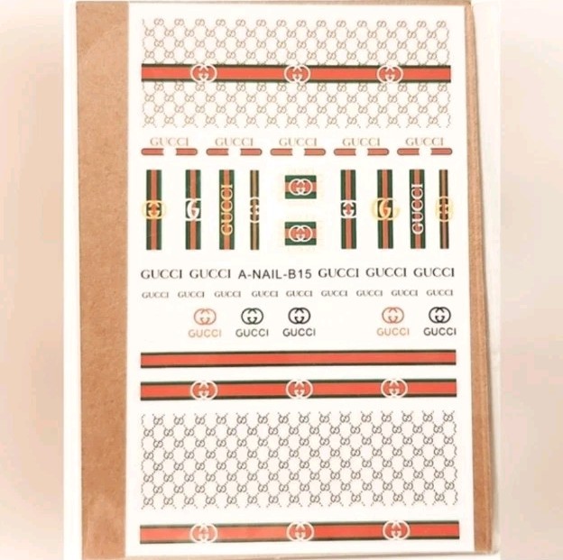 NWT NAIL ART DESIGN SELF-SEAL STICKERS SOLID TAN, RED, GREEN, & BLACK N°33!
