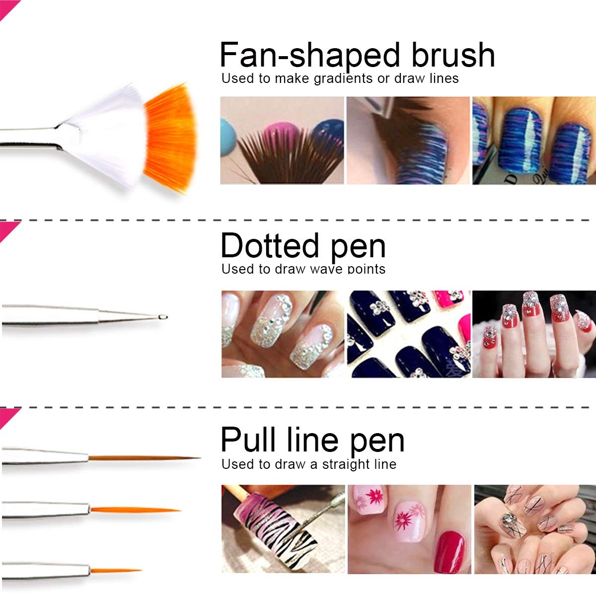 Teenitor Nail Art Kit Tools, Design with Black