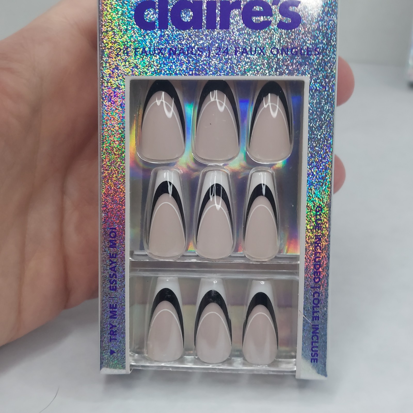 Lot of 6 Claire’s Vegan Press On Nails Sets 24 Faux Nails Each Glue Included New