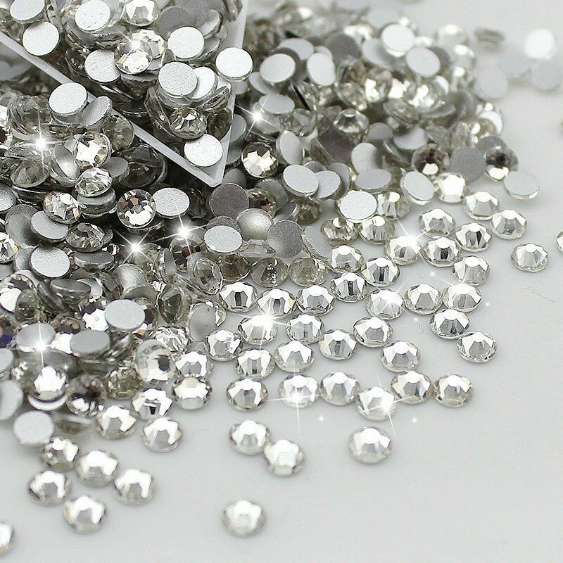 1440 Crystal Clear Glass Nail Art Rhinestones Flatback Non hotfix Strass Stones