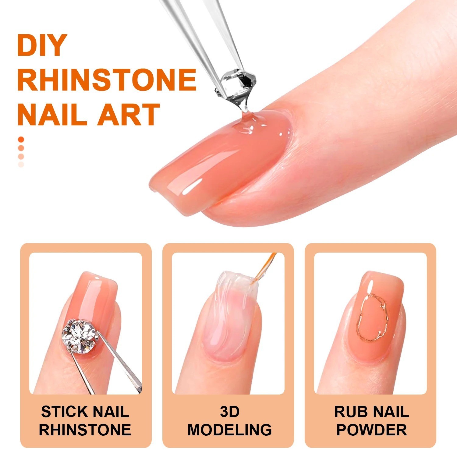 15ml Nail Rhinestone Glue Gel No Wipe Super Adhesive for Gems Crystals 3D