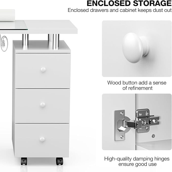 Manicure Table w/Dust Collector with FREE and FAST SHIPPING