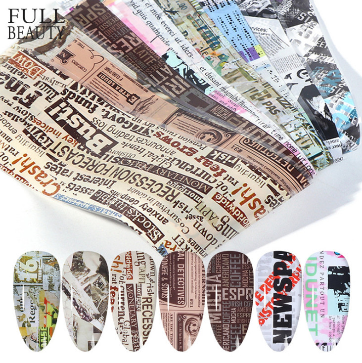 10 Pcs Flower Love Letters Nail Art Transfer Foil Sticker Transfer Manicure DIY