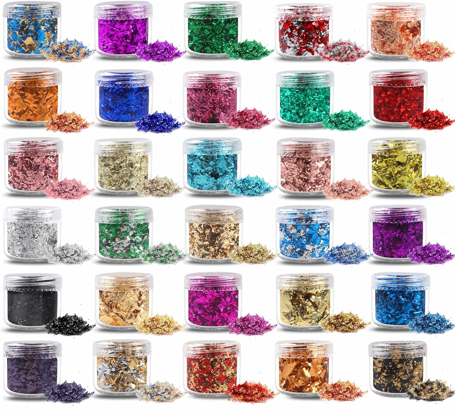 Gold Flakes for Resin 30 Colors Metallic Foil Flakes Colored Gilding Flakes Cr