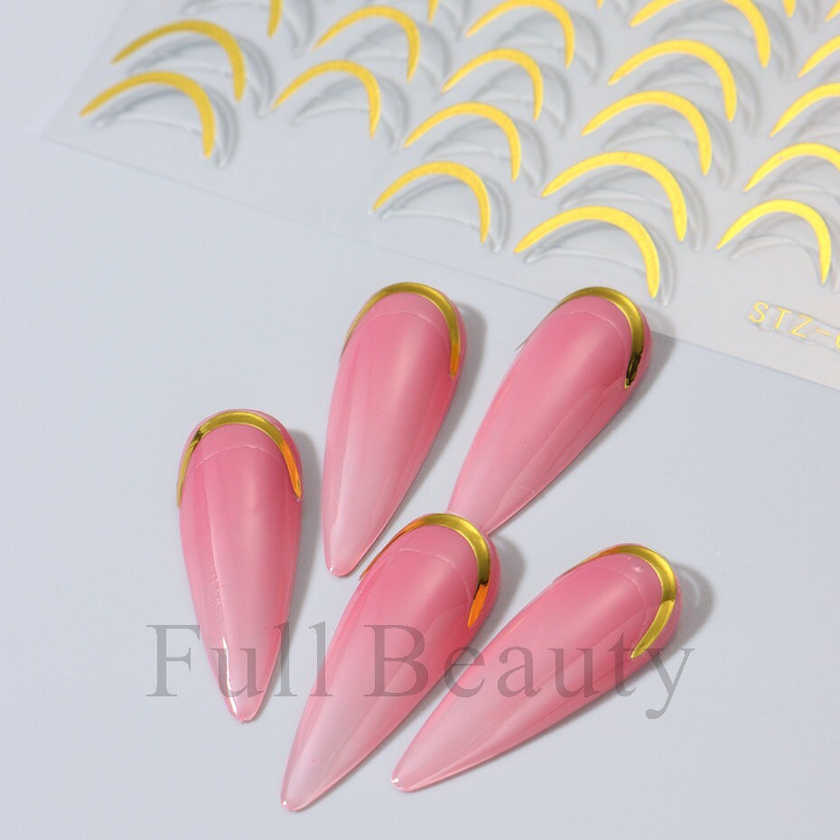 French Line Nail Art Stripe Stickers DIY Designs Stencil Guides Manicure NS2