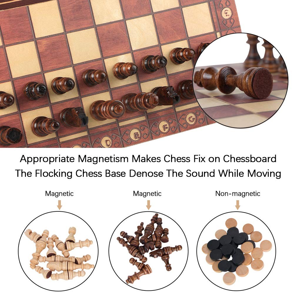 Luoyer 3-in-1 Chess Set Include Checkers 11.4 inches x