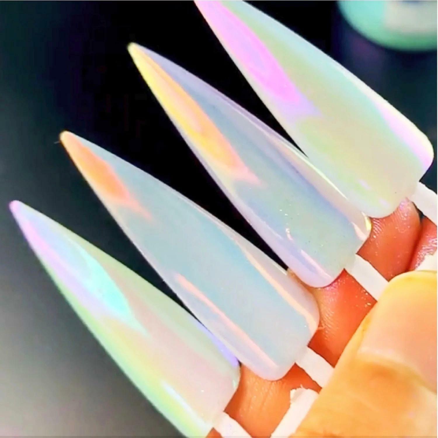 Aurora Nail Powder 6 AB Colours Unicorn Rainbow Multi Chrome Mirror Mermaid