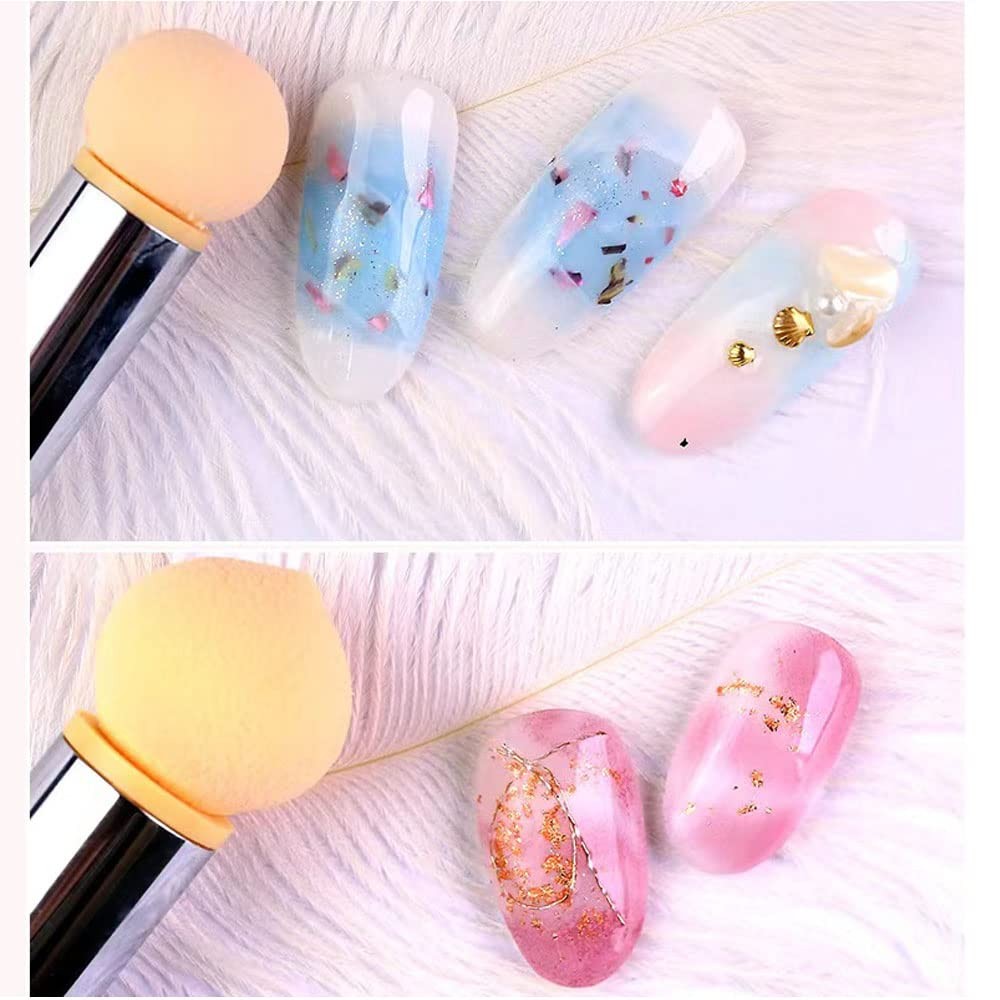 Nail Gradient Sponge Pen, Double Head Nail Painting Brush with 20 Pieces Head…