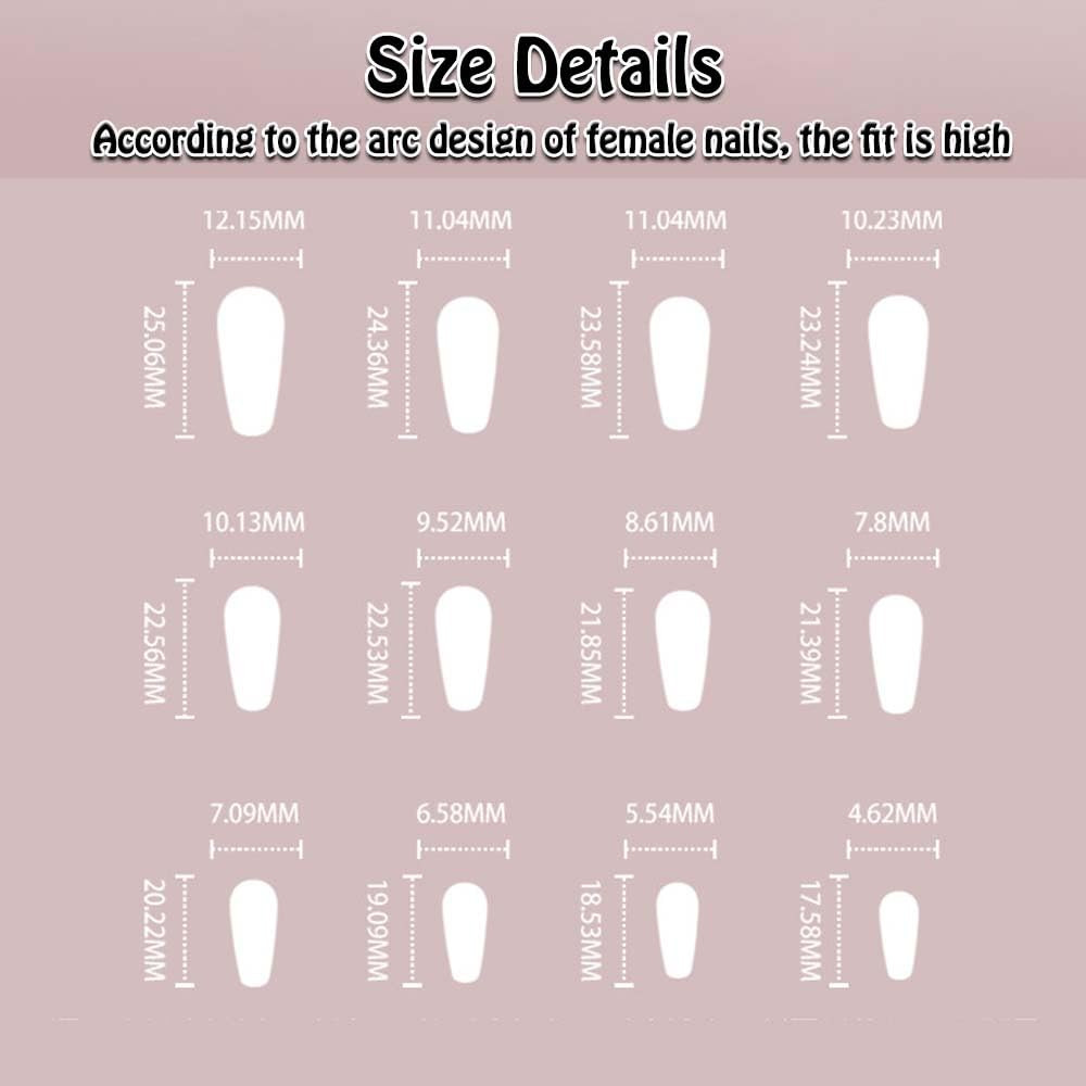 Square Press on Nails Short Medium Ombre White Glue on Nails with Bling