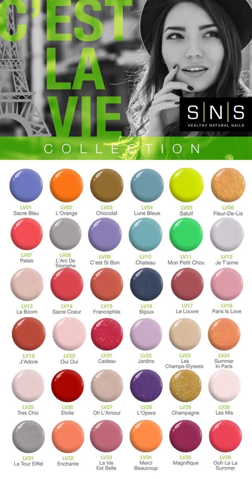 SNS Nail Color Dipping Powder C’EST LA VIE & INDIAN SUMMER COLLECTION LV & IS