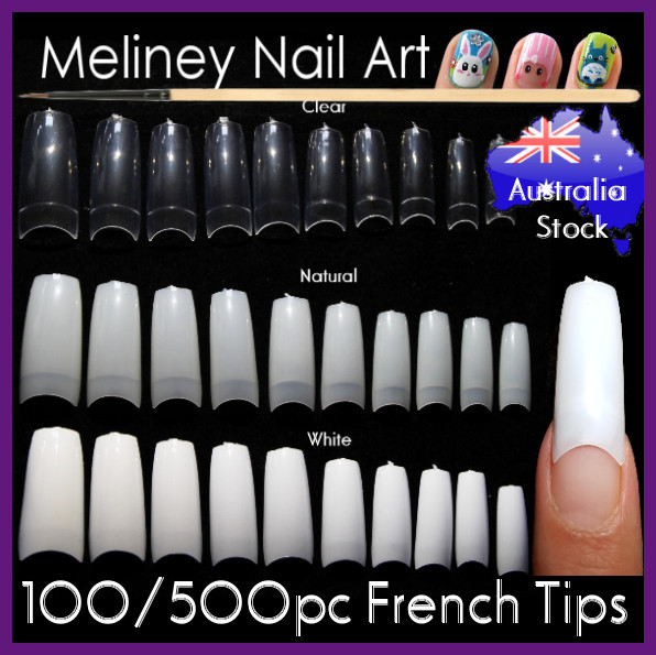 100/500Pc Quality Long False French Nail Tips Nails Fake Acrylic Gel UV Square