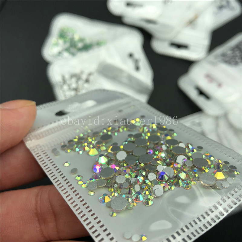 46 colors 2-5mm 400pcs Nail Art Rhinestones Crystal Gems 3D Tips DIY Decoration
