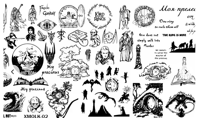 Nail Stamping Plate – The Lord of the Rings Inspired XMOLK-02 – New