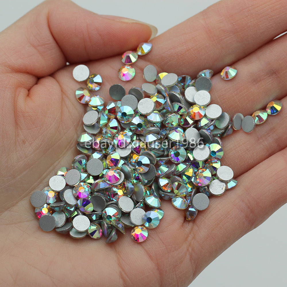 Top quality Crystal AB Rhinestones Flat Back Gems for Nails Clothes Craft Decor