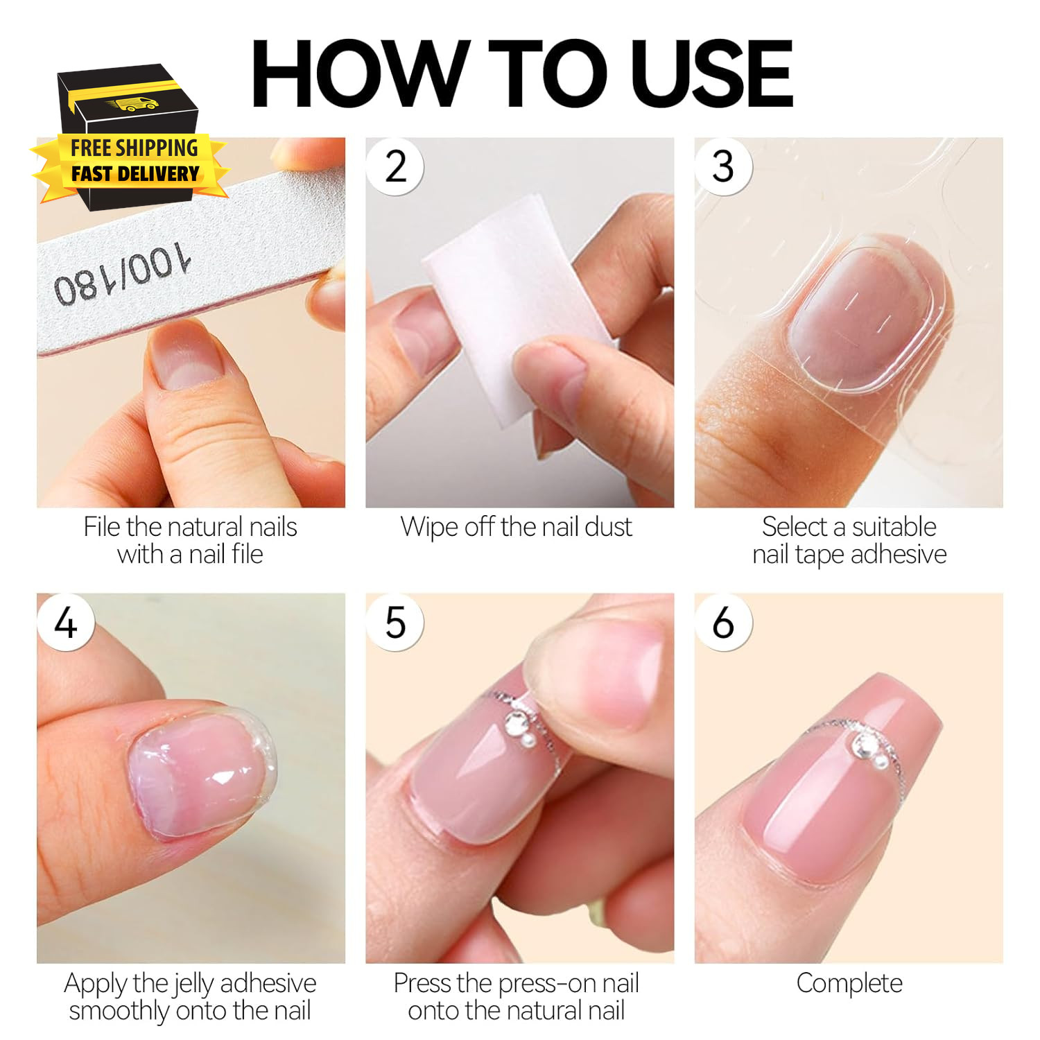 960 PCS Nail Adhesive Tabs for Press on 40 Sheets,12 Size Sticky Tabs for Fake N