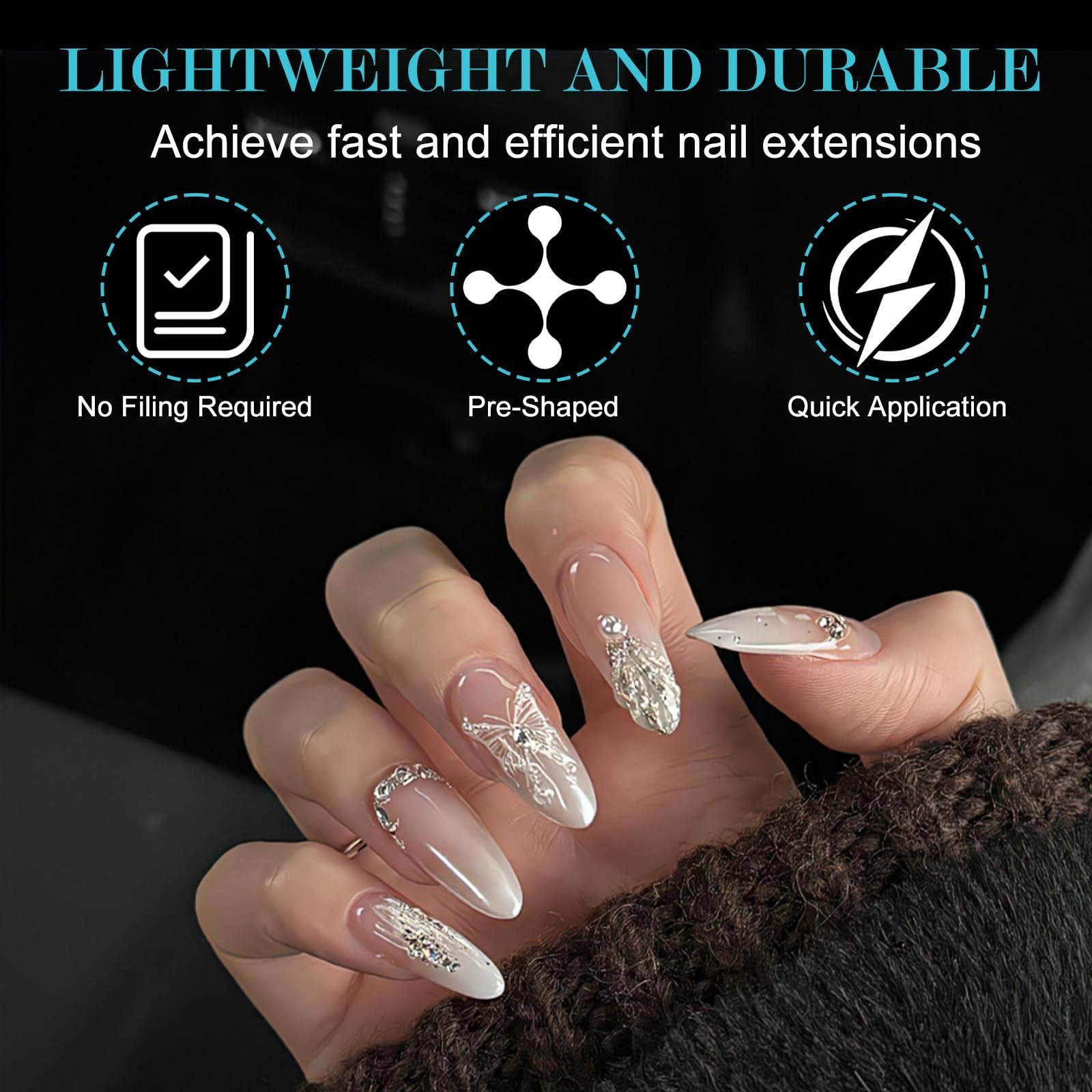 vivinin 600PCS Almond Nail Tips, 12 Sizes Clear Acrylic Half Matte Nails, Pre…